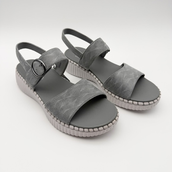 Skechers Wilshire BLVD Illusion of Love Foam Wedge Slingback Sandal Gray 11 NEW - Picture 5 of 16
